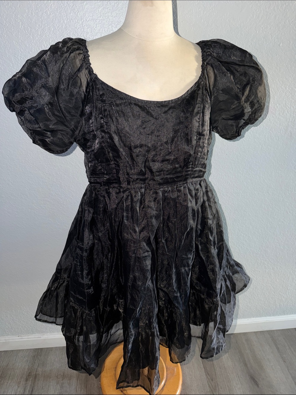 Thorn & Fable Black Organza Tiered Dress from Hot Topic